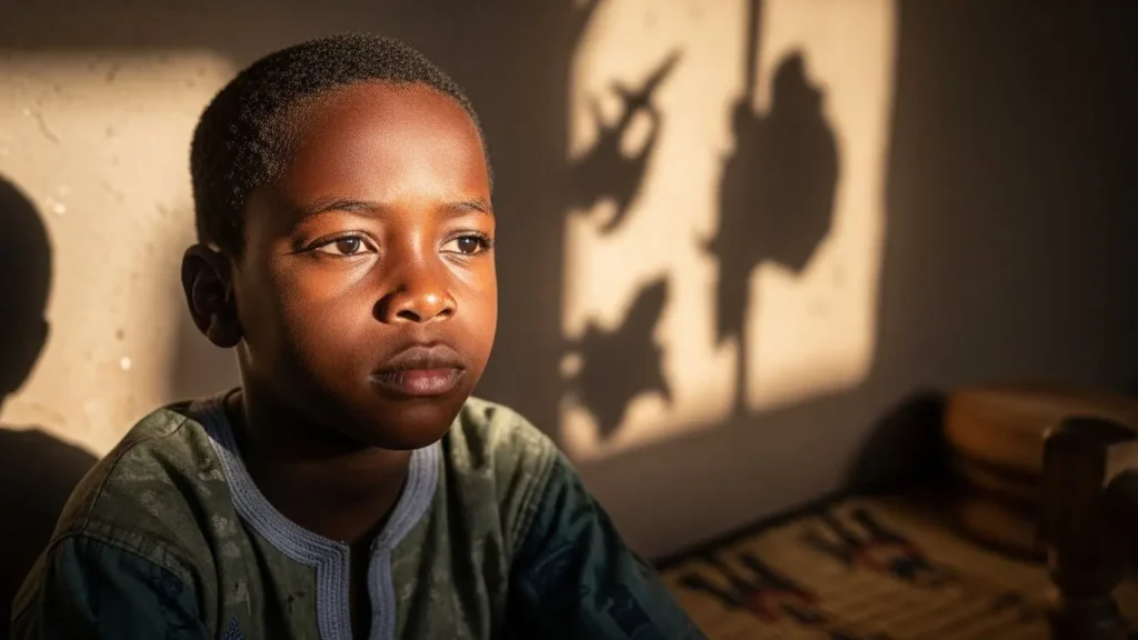 A boy child experiencing silent emotional struggles — Elizabethan H&H Foundation advocacy.